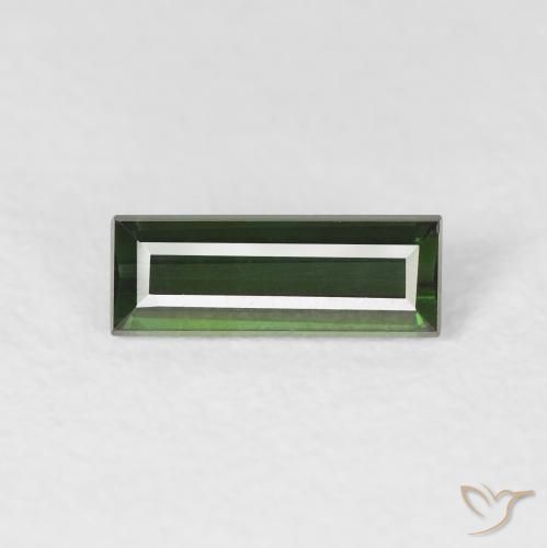 0.70ct Naturale Verde scuro Tormalina, Taglio a baguette, VVS