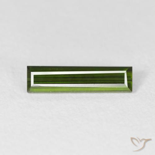 0.76ct Naturale Verde scuro Tormalina, Taglio a baguette, VVS