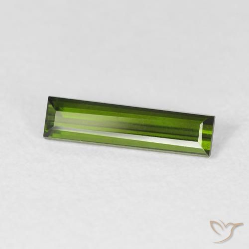 Tormalina Verde scuro naturale da 0.76 ct, Taglio a baguette, VVS