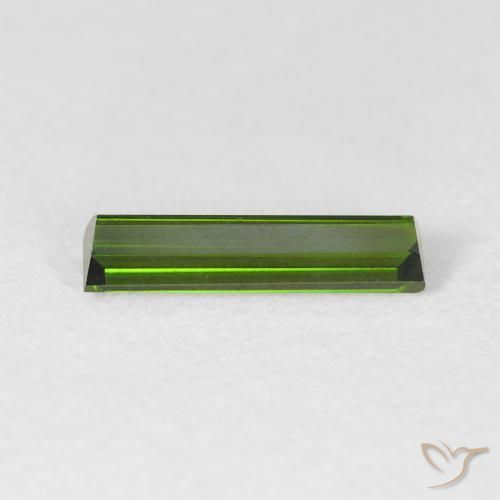 Tormalina Verde scuro naturale da 0.76 ct, Taglio a baguette, VVS