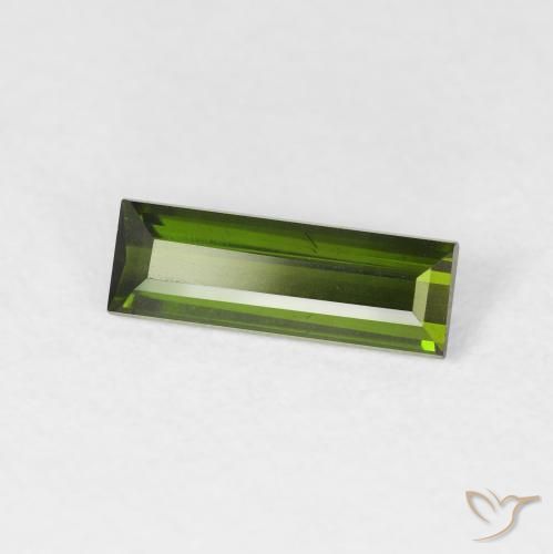 Tormalina Verde scuro naturale da 0.69 ct, Taglio a baguette, VVS