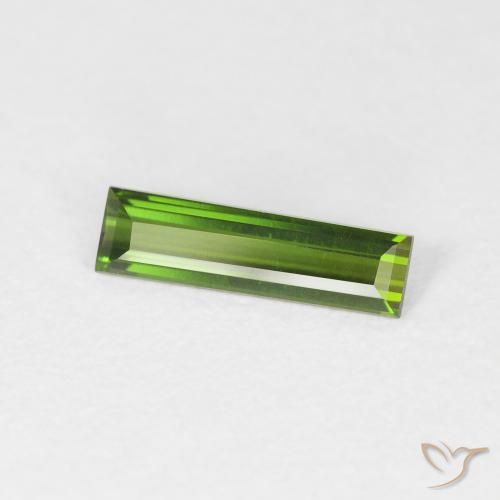 Tormalina Verde scuro naturale da 0.55 ct, Taglio a baguette, VVS