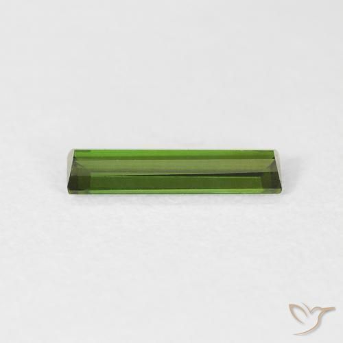 Tormalina Verde scuro naturale da 0.55 ct, Taglio a baguette, VVS