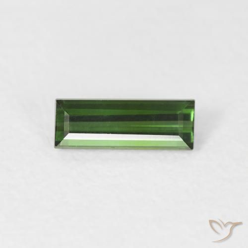 0.44ct Naturale Verde scuro Tormalina, Taglio a baguette, VVS
