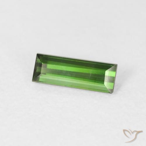 Tormalina Verde scuro naturale da 0.44 ct, Taglio a baguette, VVS