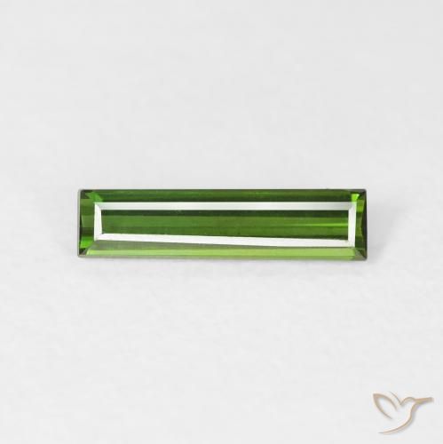 0.46ct Naturale Verde terroso Tormalina, Taglio a baguette, VVS