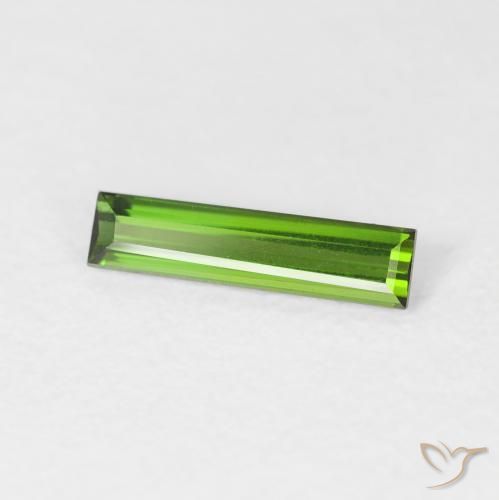 Tormalina Verde terroso naturale da 0.46 ct, Taglio a baguette, VVS