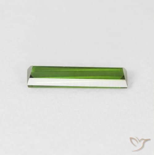 Tormalina Verde terroso naturale da 0.46 ct, Taglio a baguette, VVS