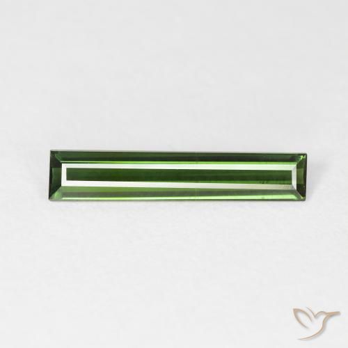 1.03ct Naturale Verde scuro Tormalina, Taglio a baguette, VVS