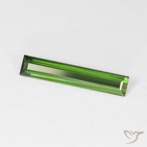 Tormalina Verde scuro naturale da 1.03 ct, Taglio a baguette, VVS