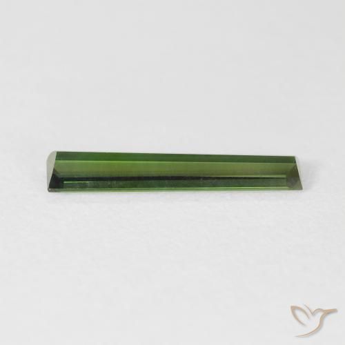 Tormalina Verde scuro naturale da 1.03 ct, Taglio a baguette, VVS