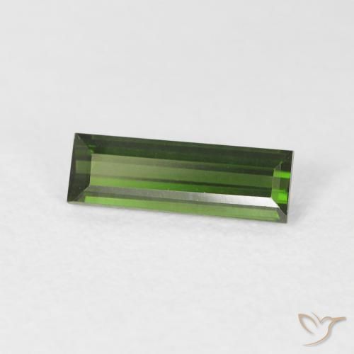 Tormalina Verde terroso naturale da 0.89 ct, Taglio a baguette, VS