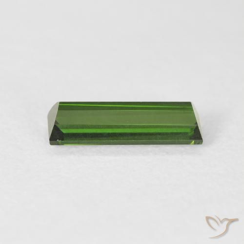 Tormalina Verde terroso naturale da 0.89 ct, Taglio a baguette, VS