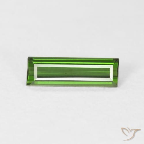 0.88ct Naturale Verde scuro Tormalina, Taglio a baguette, VS
