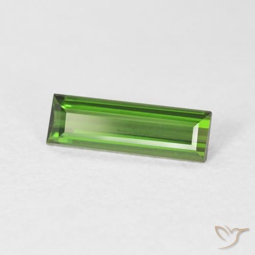 Tormalina Verde scuro naturale da 0.88 ct, Taglio a baguette, VS