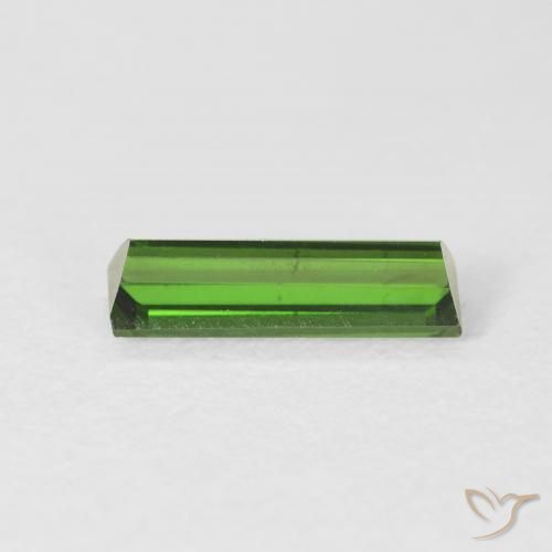 Tormalina Verde scuro naturale da 0.88 ct, Taglio a baguette, VS