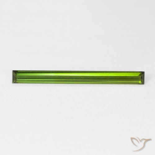 0.85ct Naturale Verde terroso Tormalina, Taglio a baguette, VVS
