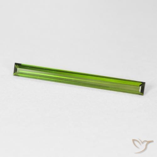 Tormalina Verde terroso naturale da 0.85 ct, Taglio a baguette, VVS