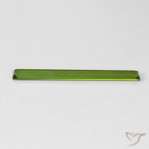 Tormalina Verde terroso naturale da 0.85 ct, Taglio a baguette, VVS