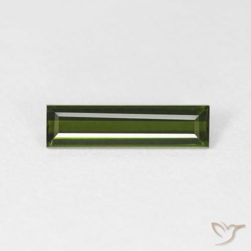 0.94ct Naturale Verde terroso Tormalina, Taglio a baguette, VVS-VS