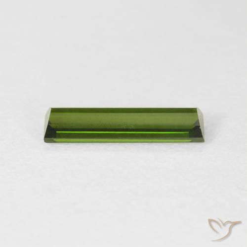 Tormalina Verde terroso naturale da 0.94 ct, Taglio a baguette, VVS-VS