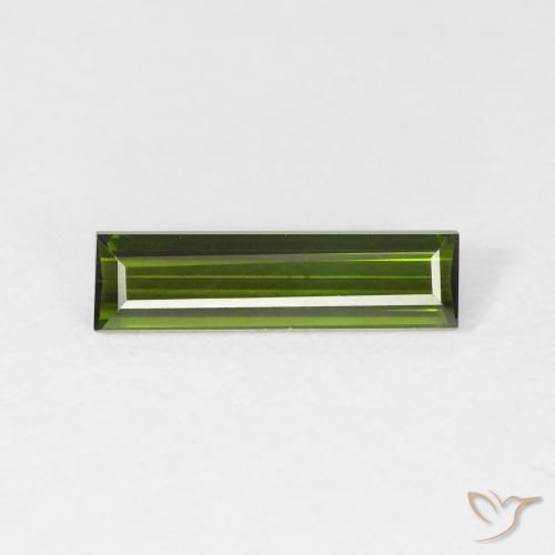 0.95ct Naturale Verde scuro Tormalina, Taglio a baguette, VVS-VS