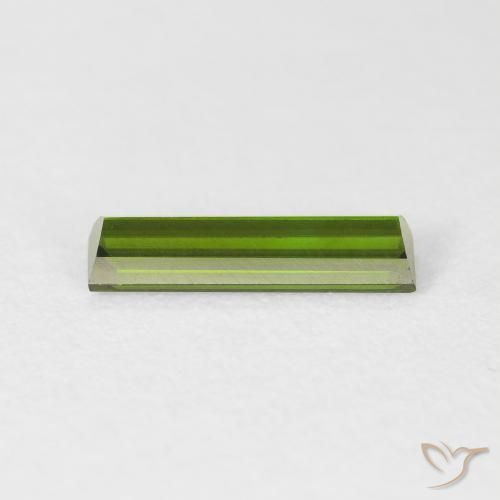 Tormalina Verde scuro naturale da 0.95 ct, Taglio a baguette, VVS-VS