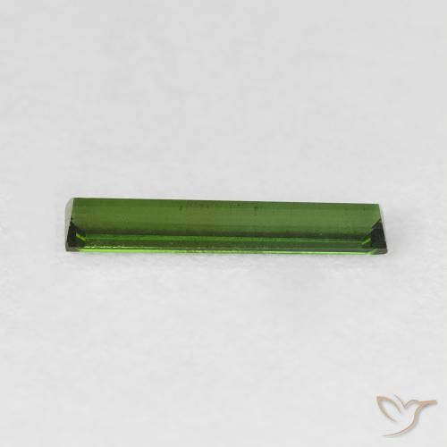 Tormalina Verde scuro naturale da 0.64 ct, Taglio a baguette, VVS