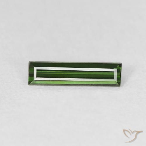 0.65ct Naturale Verde foresta Tormalina, Taglio a baguette, VVS