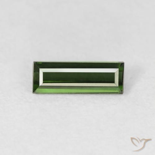 0.64ct Naturale Verde foresta Tormalina, Taglio a baguette, VVS