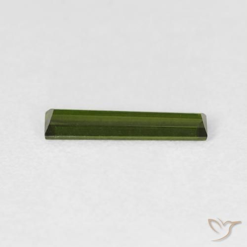 Tormalina Verde scuro naturale da 0.50 ct, Taglio a baguette, VVS