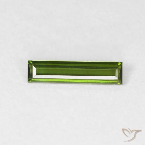 0.38ct Naturale Verde terroso Tormalina, Taglio a baguette, VVS