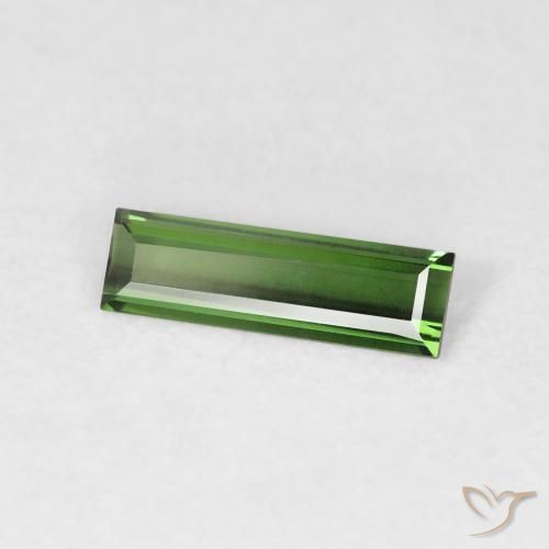 Tormalina Verde foresta naturale da 0.43 ct, Taglio a baguette, VVS