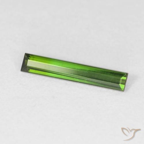 Tormalina Verde foresta naturale da 0.71 ct, Taglio a baguette, VVS