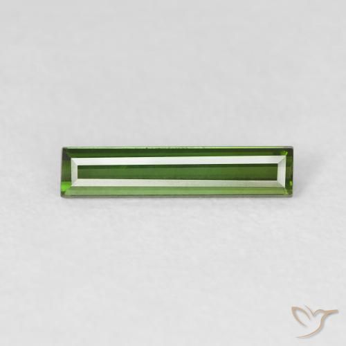 0.67ct Naturale Verde scuro Tormalina, Taglio a baguette, VVS