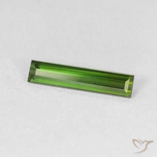 Tormalina Verde scuro naturale da 0.67 ct, Taglio a baguette, VVS