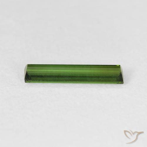 Tormalina Verde scuro naturale da 0.67 ct, Taglio a baguette, VVS