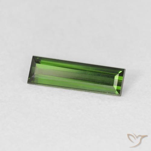 Tormalina Verde scuro naturale da 0.68 ct, Taglio a baguette, VVS