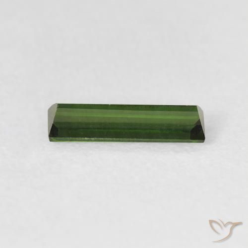 Tormalina Verde scuro naturale da 0.68 ct, Taglio a baguette, VVS