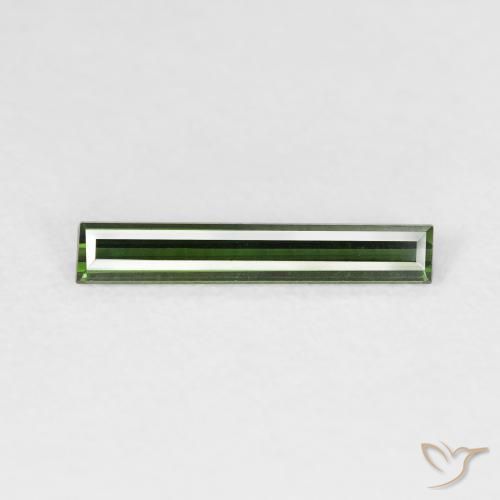 0.52ct Naturale Verde scuro Tormalina, Taglio a baguette, VVS