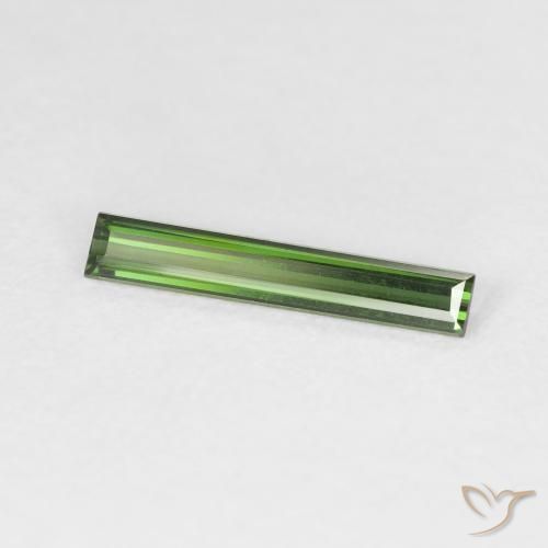 Tormalina Verde scuro naturale da 0.52 ct, Taglio a baguette, VVS