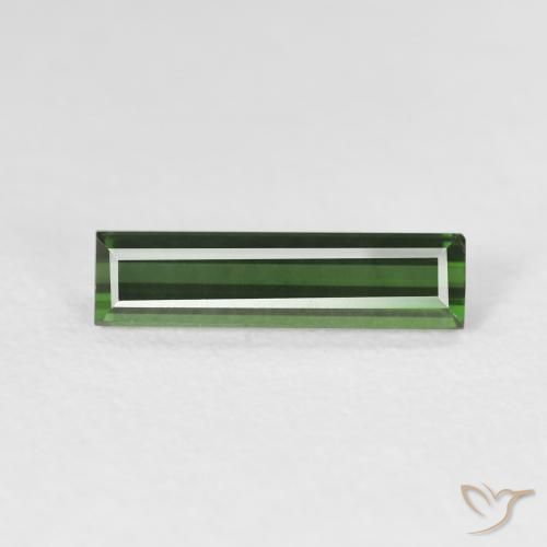1.02ct Naturale Verde foresta Tormalina, Taglio a baguette, VVS