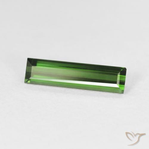 Tormalina Verde foresta naturale da 1.02 ct, Taglio a baguette, VVS