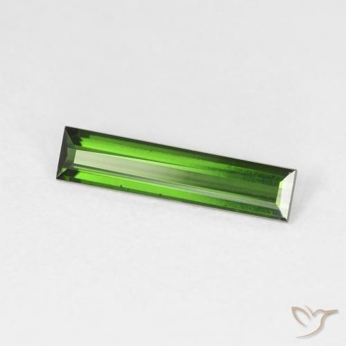 Tormalina Verde foresta naturale da 0.89 ct, Taglio a baguette, VVS