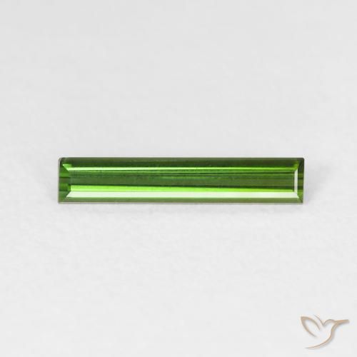 0.64ct Naturale Verde medio Tormalina, Taglio a baguette, VVS