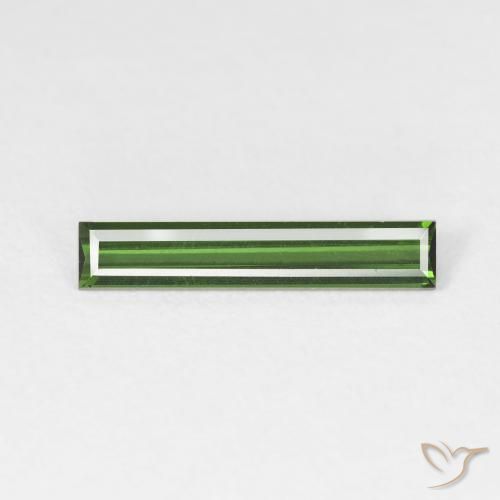 0.97ct Naturale Verde terroso Tormalina, Taglio a baguette, VVS, Photo A
