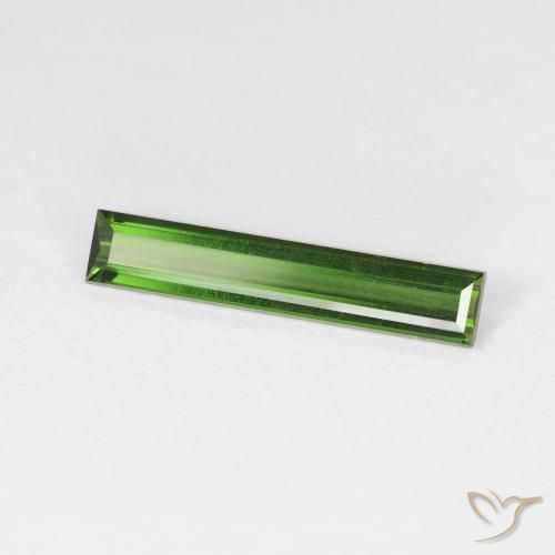 Tormalina Verde terroso naturale da 0.97 ct, Taglio a baguette, VVS