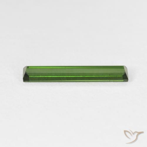 Tormalina Verde terroso naturale da 0.97 ct, Taglio a baguette, VVS