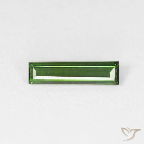 0.63ct Naturale Medium Dark-Green Tormalina, Taglio a baguette, VS