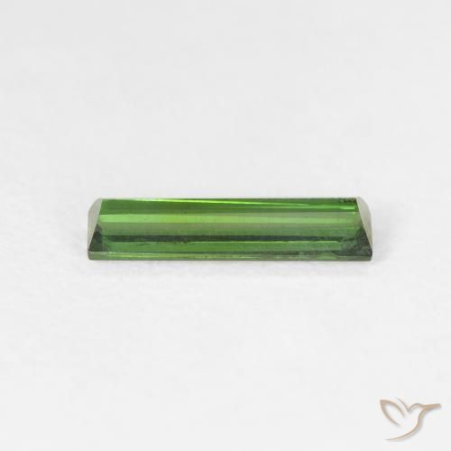 Tormalina Medium Dark-Green naturale da 0.63 ct, Taglio a baguette, VS